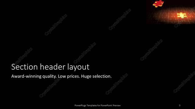 Section Header presentation slide layout