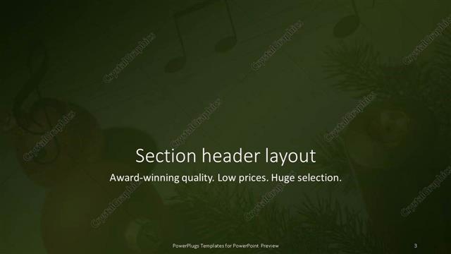 Section Header presentation slide layout