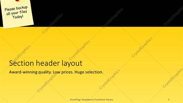 Section Header presentation slide layout