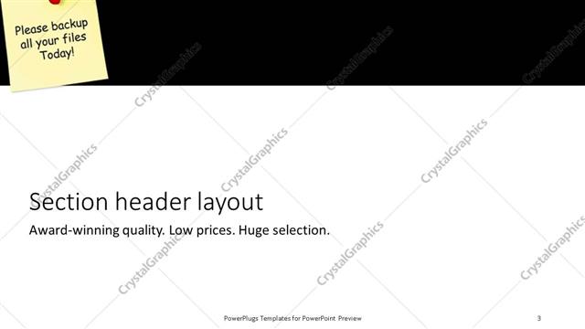 Section Header presentation slide layout
