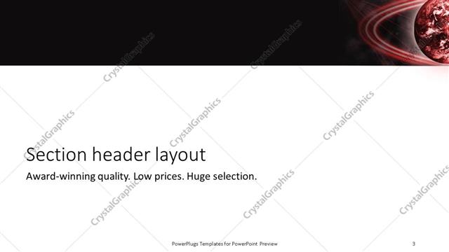 Section Header presentation slide layout