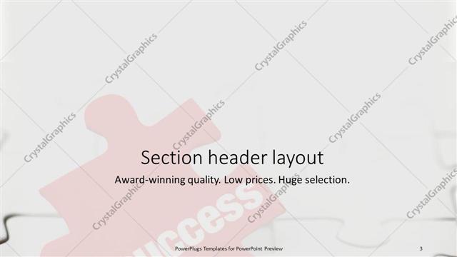 Section Header presentation slide layout