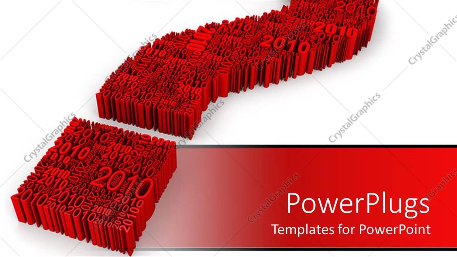 Featuring Red Question Mark Formed of 2010 on White and Red Background