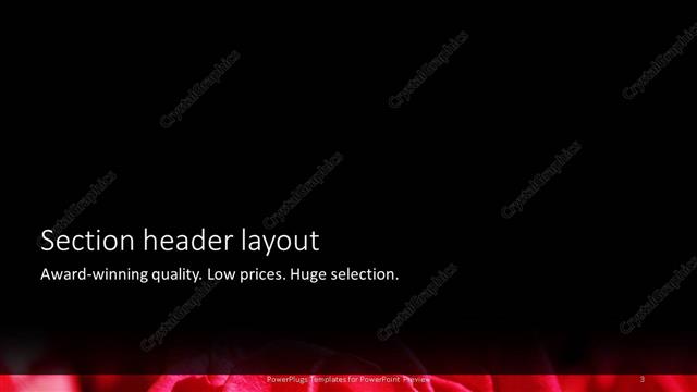 Section Header presentation slide layout