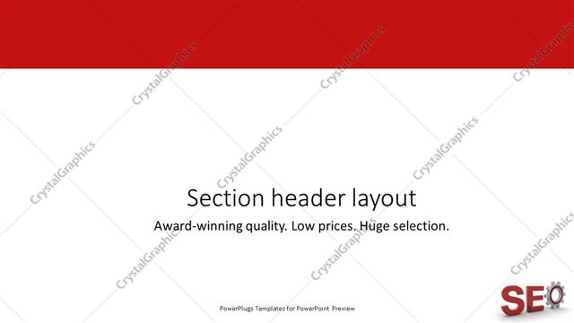 Section Header presentation slide layout