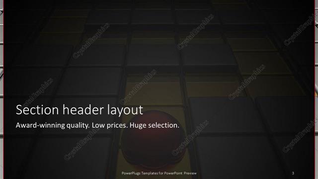 Section Header presentation slide layout