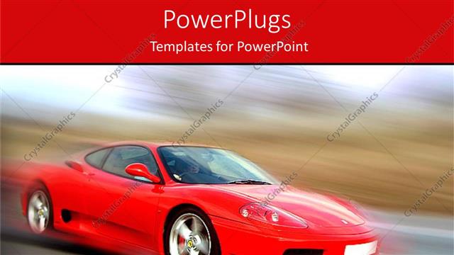  Presentation with car speeding - Red sports car speeding on the road on blurred background