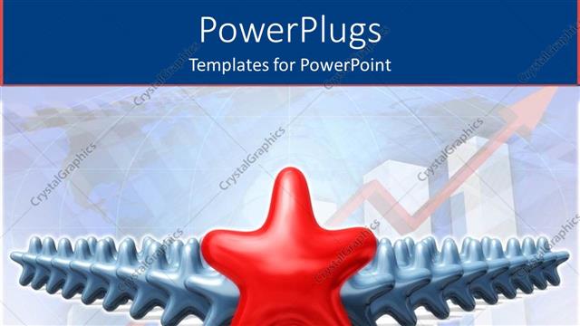  Presentation with star red - Red star leading group of silver stars