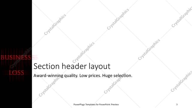 Section Header presentation slide layout