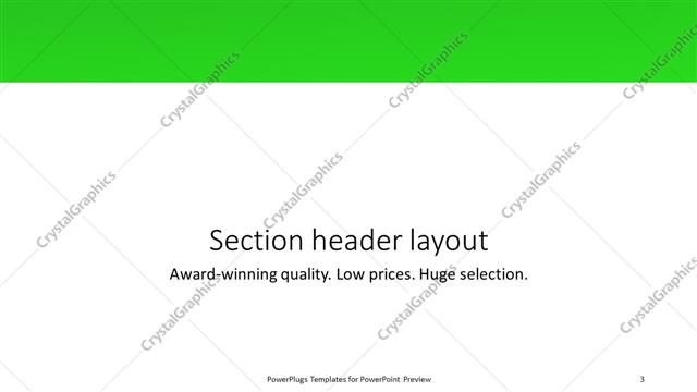 Section Header presentation slide layout