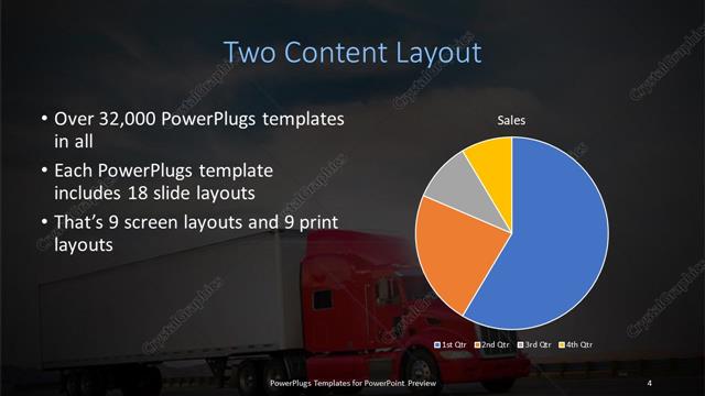 Two Content presentation slide layout