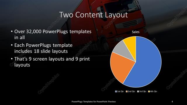 Two Content presentation slide layout