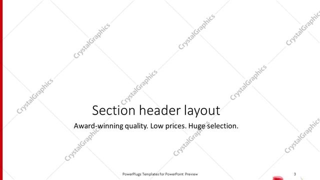 Section Header presentation slide layout