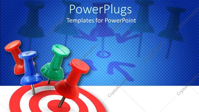  Presentation with target - Red and white bulls eye with push pins