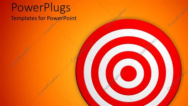  Presentation with target - Red and white bulls eye target on orange background