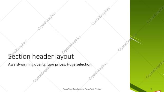 Section Header presentation slide layout