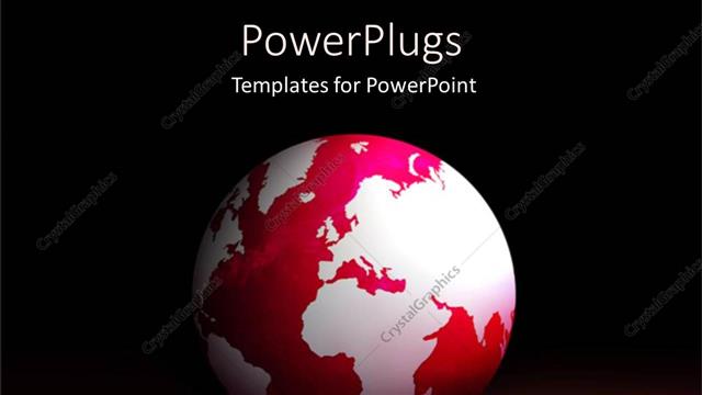  Presentation with red globe - Red and white colored earth globe on black background