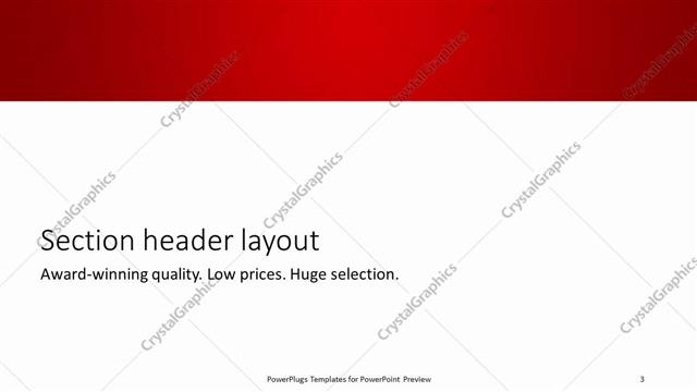 Section Header presentation slide layout