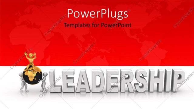  Presentation with red globe - A red and a white part in the background with a globe in front