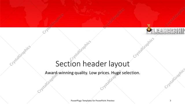 Section Header presentation slide layout