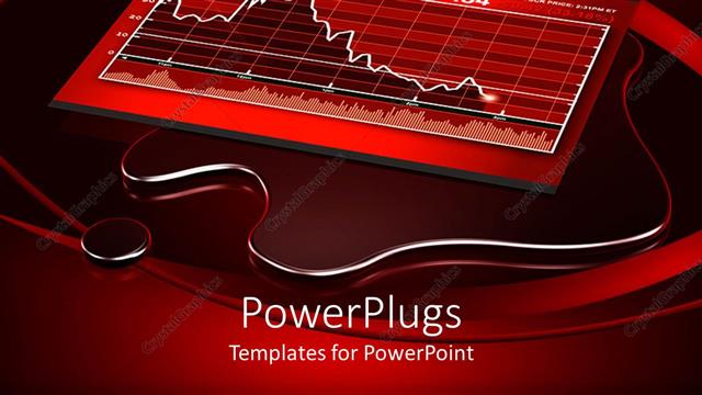  Presentation with liquid - Red and white themed financial chart showing depression over liquid