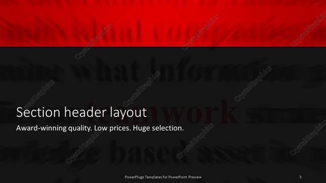 Section Header presentation slide layout
