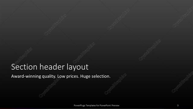 Section Header presentation slide layout