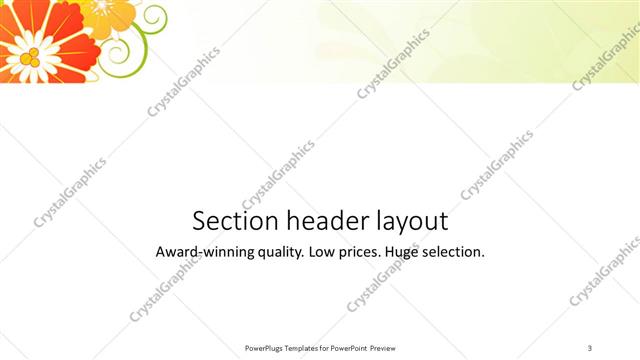 Section Header presentation slide layout