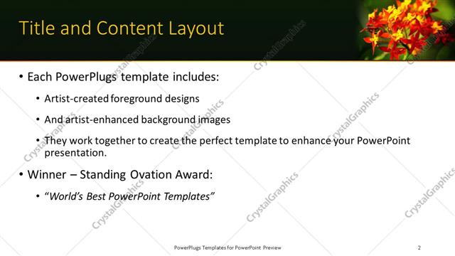 Title and Content presentation slide layout