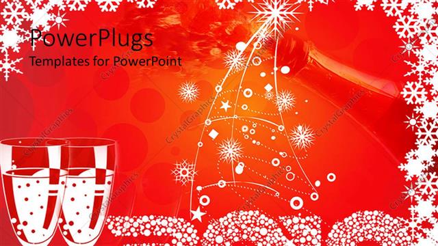  Presentation with celebration - A reddish background with two wine glasses?new year celebration