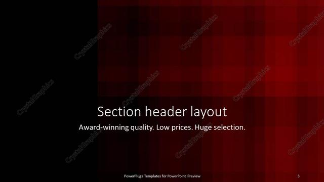 Section Header presentation slide layout