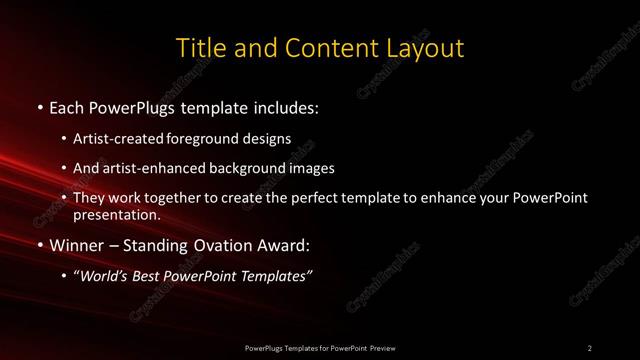 Title and Content presentation slide layout