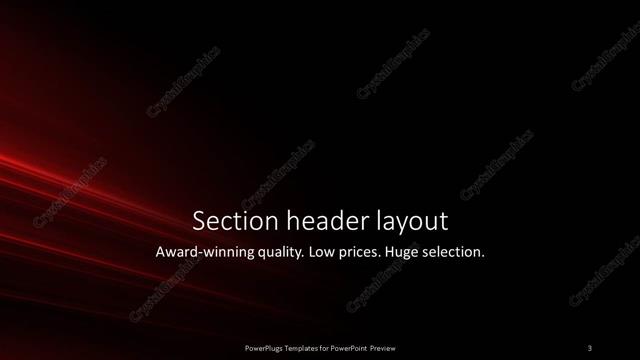 Section Header presentation slide layout
