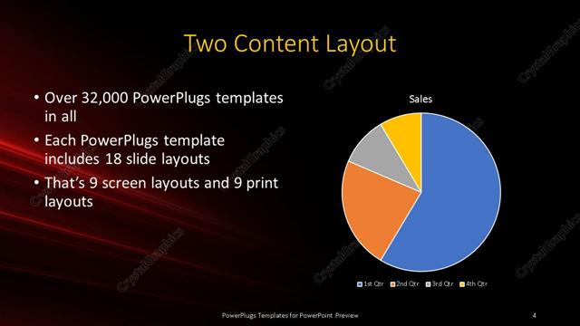 Two Content presentation slide layout