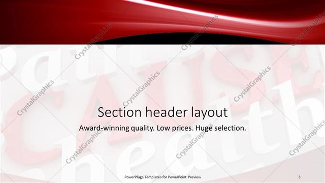 Section Header presentation slide layout