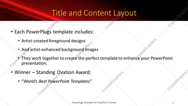 Title and Content presentation slide layout