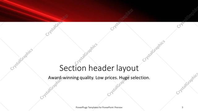 Section Header presentation slide layout