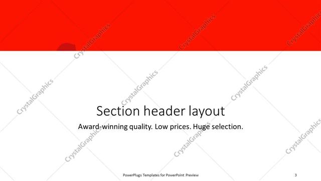 Section Header presentation slide layout