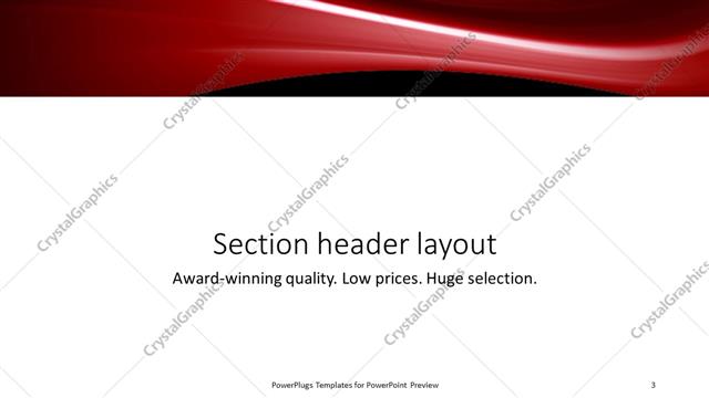 Section Header presentation slide layout