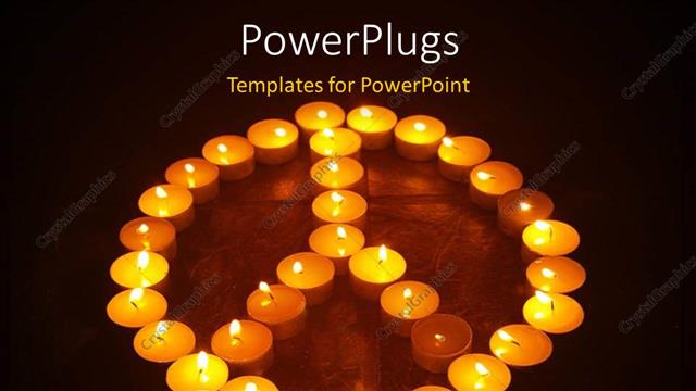  Presentation with peace - A reddish and blackish background with a lot of candles