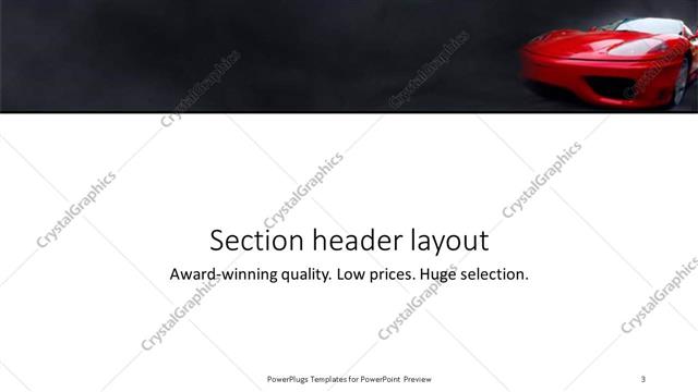 Section Header presentation slide layout
