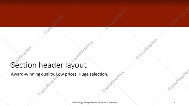 Section Header presentation slide layout