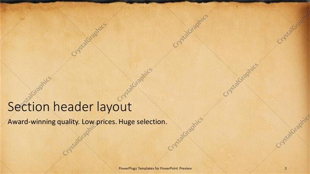 Section Header presentation slide layout