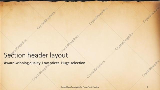 Section Header presentation slide layout