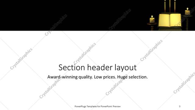 Section Header presentation slide layout