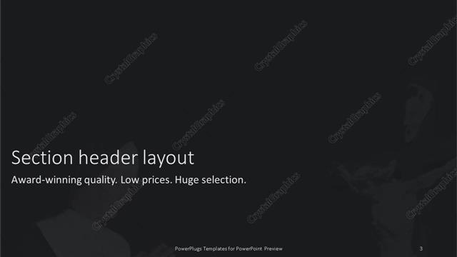 Section Header presentation slide layout