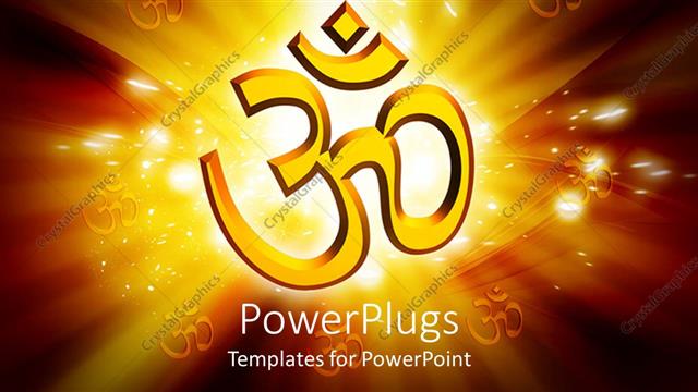  Presentation with religious - Religious sign on glowing background with sun rays and mix of colors