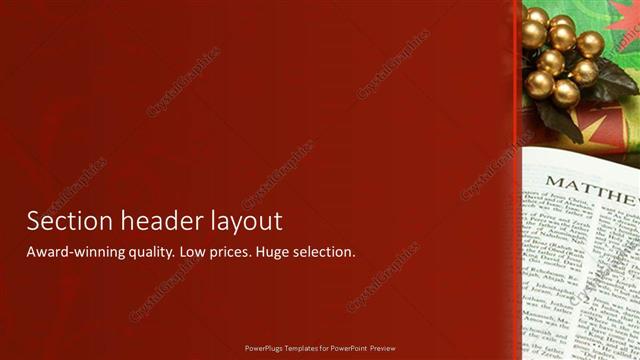 Section Header presentation slide layout