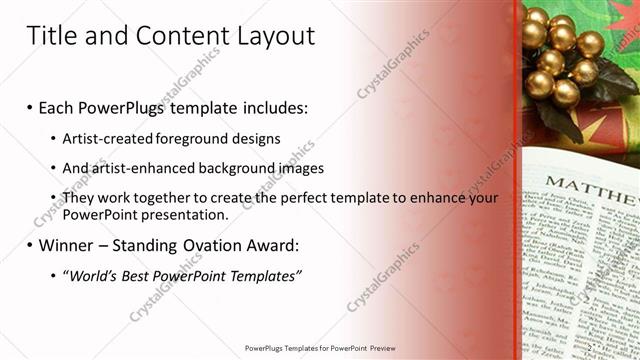 Title and Content presentation slide layout