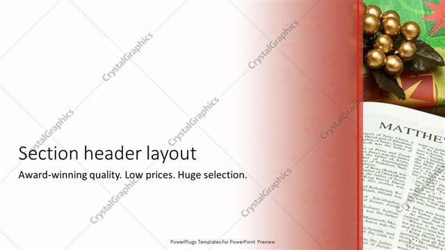 Section Header presentation slide layout